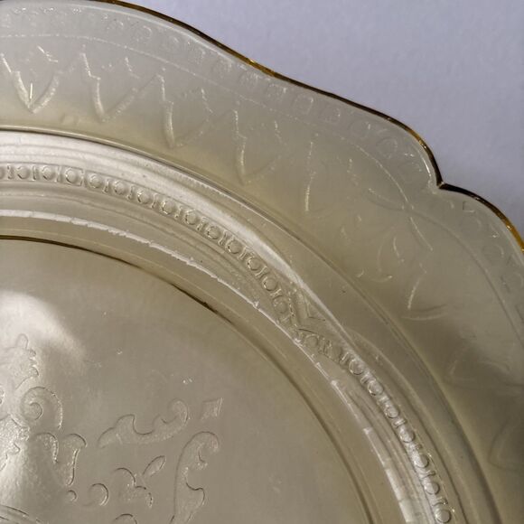 Vintage Federal Glass Madrid Platter Granny Yellow Depression Plate 11” Cottage - Picture 4 of 5